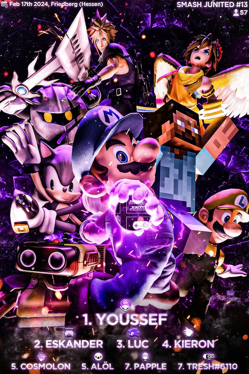 Nun ist sie endlich da, die Top 8 Grafik für die SJ #13 vom 17. Februar. Thx geht an @nerodesigns4u für das cleane Design!

1. Platz <a href="/SsbYou/">2F | Youssef</a>
2. Platz: <a href="/EskanderSSB/">Eskander</a> 
3. Platz: <a href="/Luc_SSB/">Luc 🌙</a> 
4. Platz: <a href="/KieronJKnight/">Kieron</a> 
5. Platz: <a href="/cosmolon_/">cosmolon</a>  <a href="/alol_31/">Alöl</a> 
7. Platz: @PappLpaul <a href="/Tresh28/">Tresh</a>