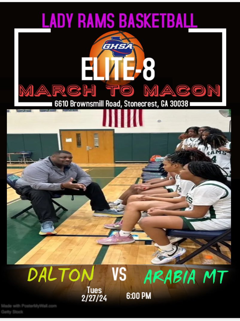 Our Ladies will be in an “ELITE 8” showdown tonight against a tough Dalton squad.   Alright Rams, let’s bring the 🔥🔥🔥!  #LockedIn <a href="/KyleSandy355/">Kyle Sandy</a> <a href="/DCSDAthletics/">DCSD Athletics (GA)</a> 
<a href="/EYASports_/">EYA Sports Basketball</a> <a href="/SandysSpiel/">Sandy's Spiel</a>