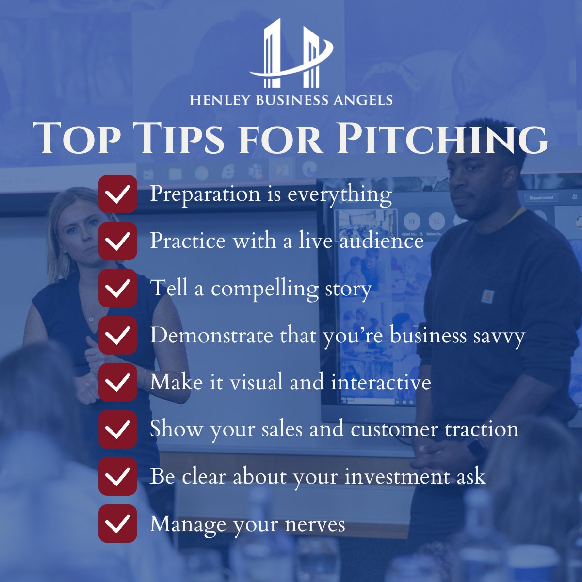Henley Business Angels (@hbangels) on Twitter photo Today the companies pitching for our members next week will be undertaking dry run presentations to get their pitches perfect 🤝
Take a look at <a href="/HBAngels/">Henley Business Angels</a>' top tips for a great investor pitch ➡️ henleybusinessangels.com/what-makes-a-g…
Take a sneak peek at the tips below ⬇️ ⬇️ Today the companies pitching for our members next week will be undertaking dry run presentations to get their pitches perfect 🤝
Take a look at <a href="/HBAngels/">Henley Business Angels</a>' top tips for a great investor pitch ➡️ henleybusinessangels.com/what-makes-a-g…
Take a sneak peek at the tips below ⬇️ ⬇️