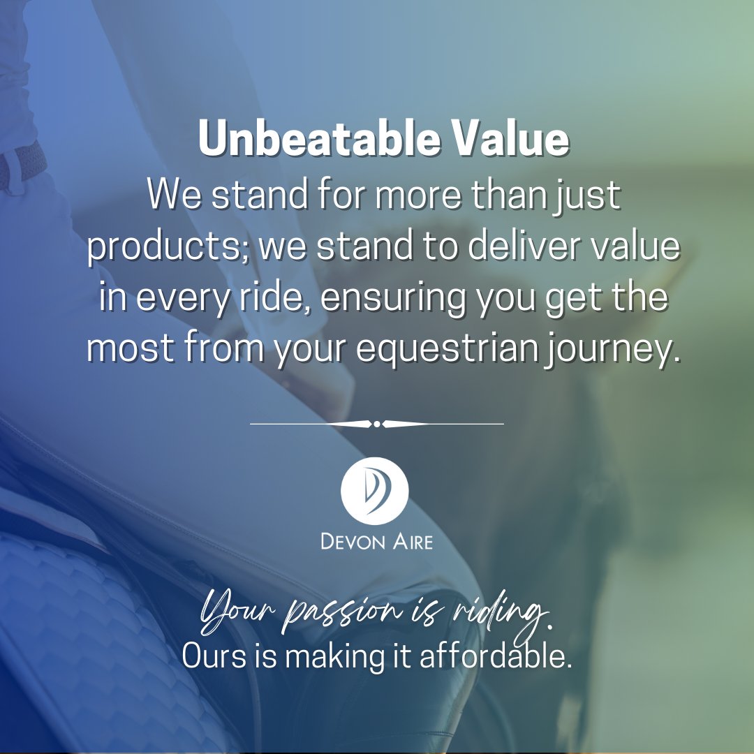 DevonAireEq's tweet photo. Ride with confidence, knowing that your investment in Devon Aire is an investment in the lasting value of your passion. 

#DevonAire #RideWithWorth #EquestrianInvestment https://t.co/W2ofgciXQx