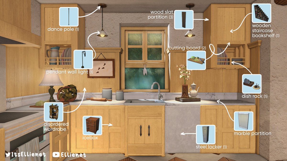 ItsEllienet's tweet photo. How I made some parts of my [Chocobo Cottage]! 💛

#HousingEdenConcept #FF14ハウジング #FF14Housing #hgxiv https://t.co/R8oWpYhTtm