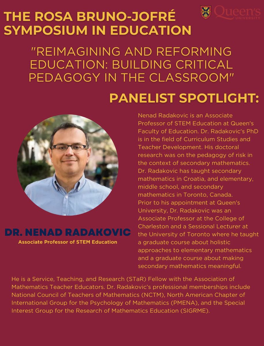 Want to learn more about our panelists? 

Infographics below or check out our website: educ.queensu.ca/research/rbjse