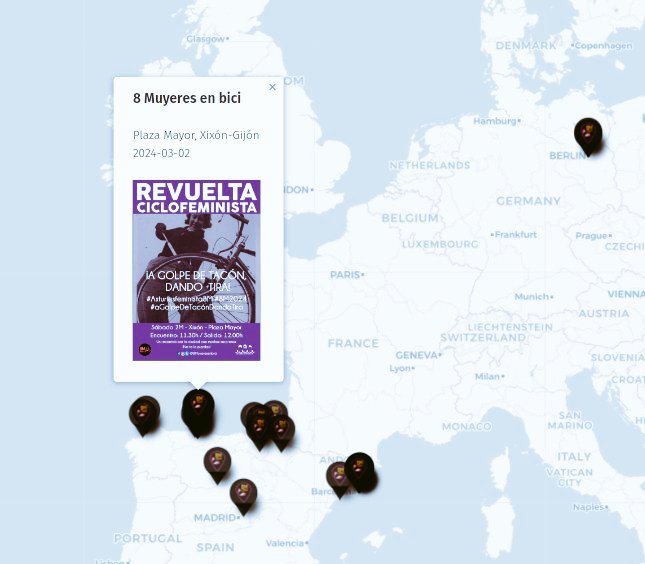 GeochicasOSM's tweet photo. Estamos continuando el esfuerzo de construcción del #mapa-atlas de movilizaciones feministas del #8M2024, ya te mostramos su inicio 👀
Compartiremos actualizaciones cada 3-4 días hasta el 8M. Ayudamos a difundir fuerte el form https://t.co/lwBLEvjRdH entre tus redes! https://t.co/aUGq8DzVPB