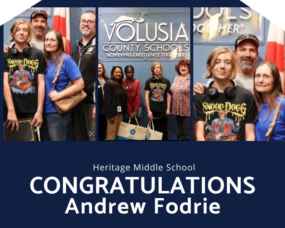 At Volusia County School Board meeting, Andrew Fodrie was recognized as one of the top nine students who completed Dr. Carmen Balgobin, Superintendent Volusia County Schools's Winter Reading Challenge!  📚Keep SOARing. ⁩ #AchievingExcellenceTogether ⁦@NickFidance⁩