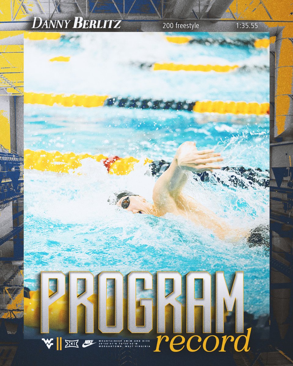 ANOTHER RECORD 👏

Senior Danny Berlitz broke the program record during his 200 split in the 800 freestyle relay! 

#HailWV