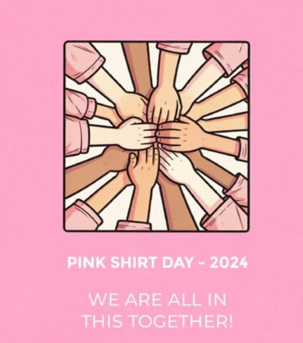 Don’t forget to have your child wear a pink shirt (if they have one) tomorrow to support kindness & diversity ! 💕Together we can stand against bullying! @StCeciliaOCSB