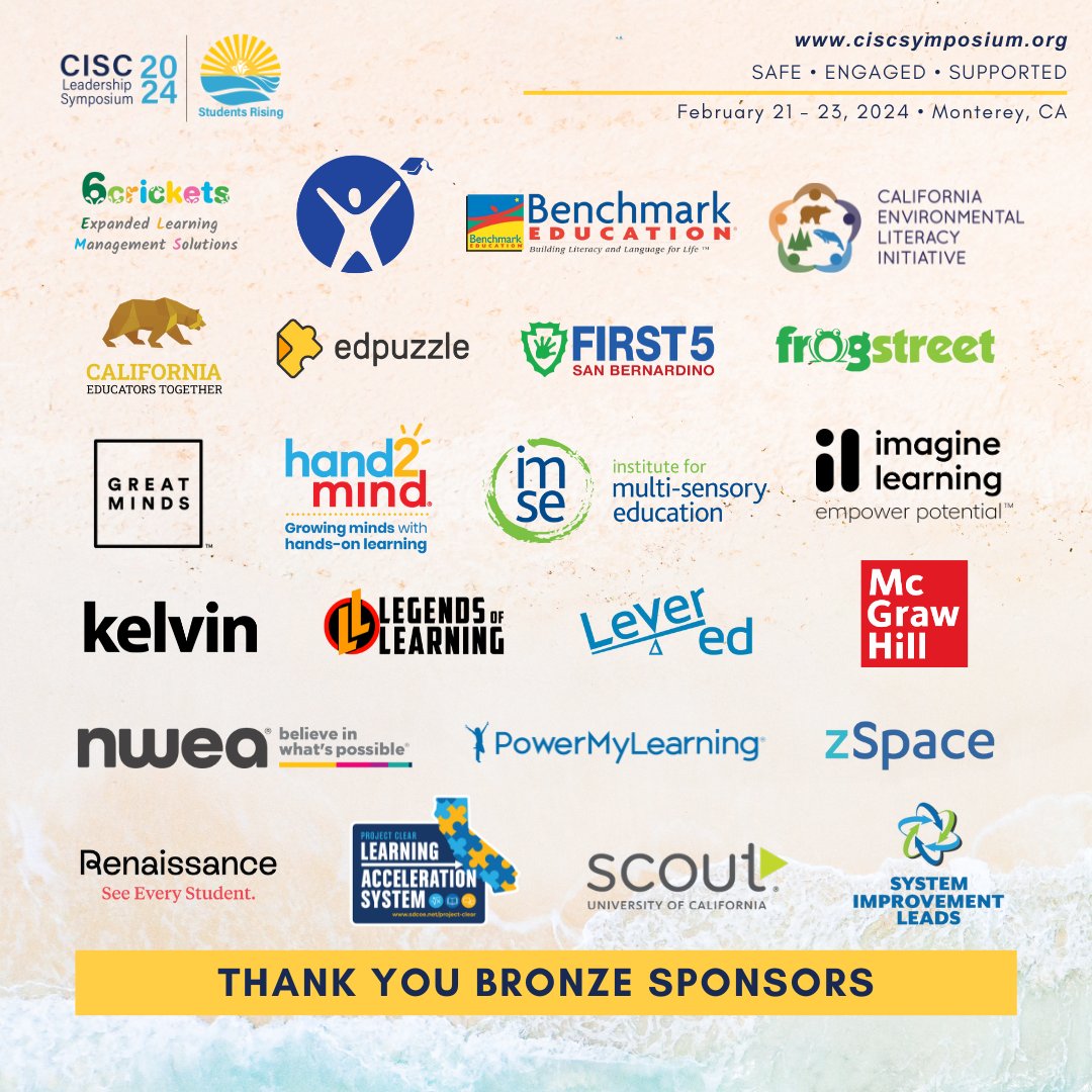 Thanks to all the sponsors for supporting CISC Symposium 2024! We appreciate your partnership and look forward to seeing you in 2025