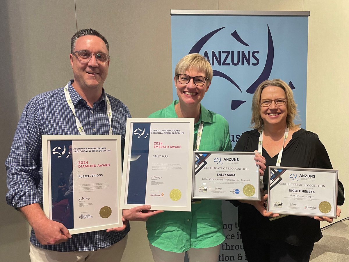 Congratulations to PCFA's own Russell, Sally and Nicole for their Awards at @ANZUNS_Urology @USANZUrology Annual Scientific meeting 🏆