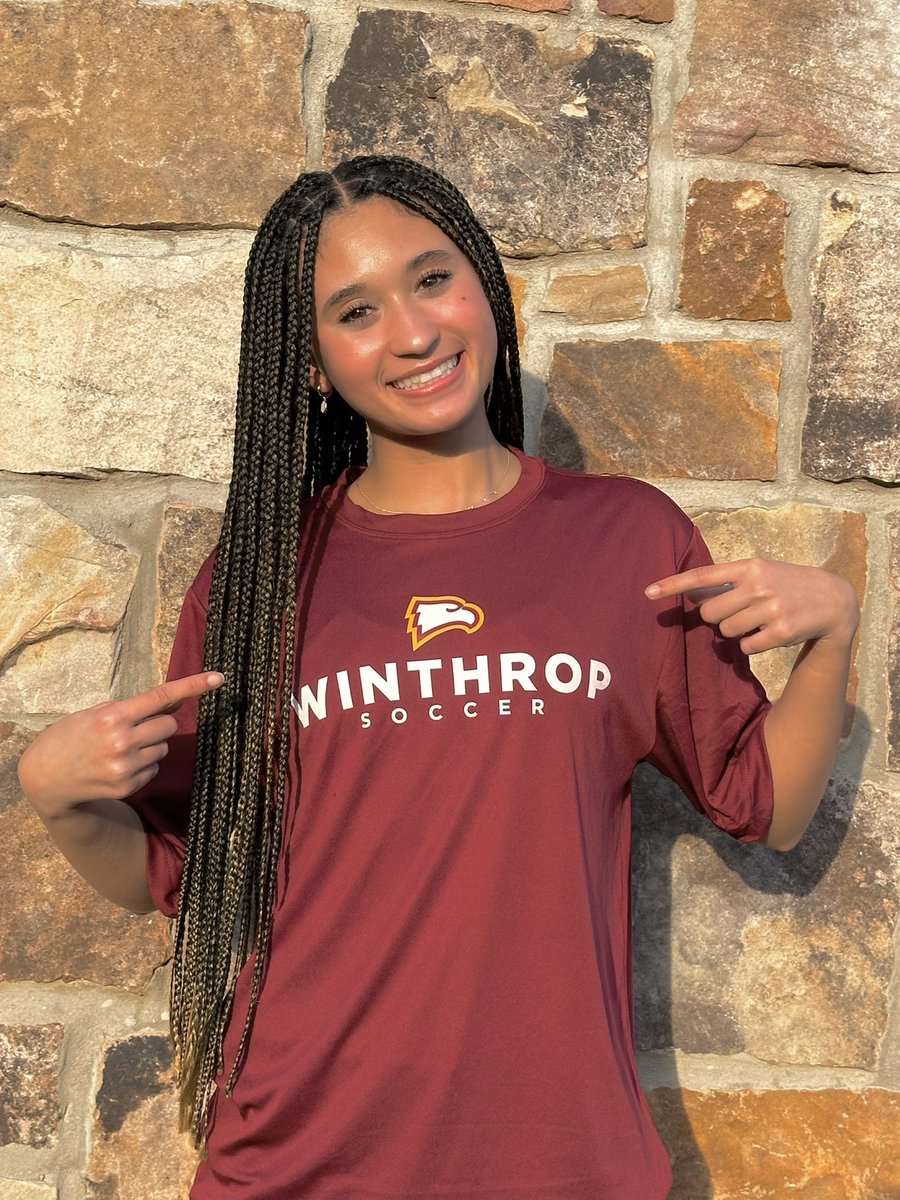 I am so excited to announce my verbal commitment to play D1 soccer and further my academic education at Winthrop University! All glory to God for the path He has allowed me to take. Thank you to my family, friends, and coaches!! 🦅❤️
#RockHill #GoEagles 
Thank you Coach Spencer!