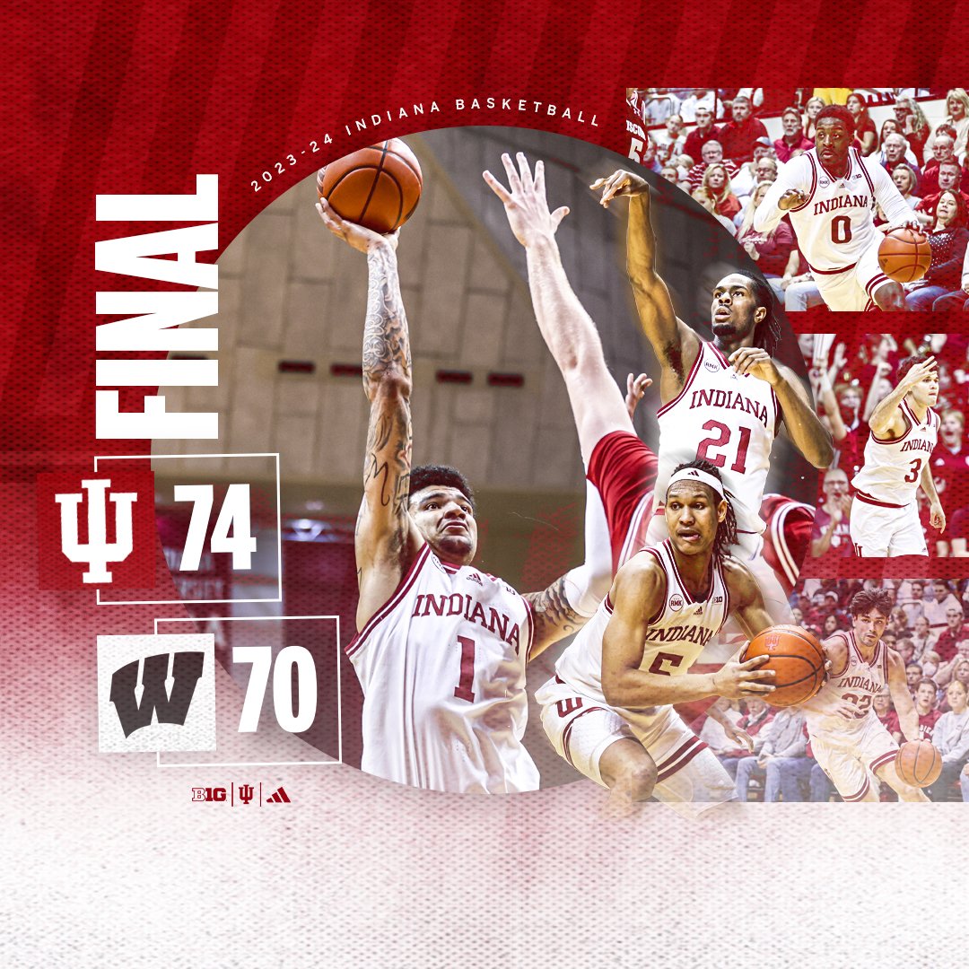 IndianaMBB's tweet image. HOOSIERS WIN.