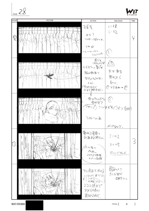 ちょっと昨日の投稿に不備があったので改めて、好きと言って貰える声が多かったこちら、2番の雰囲気が変化するパートの絵コンテです。複雑な内容を綺麗にまとめて下さった作業者の方々に感謝です#東京クローン #東京クローンMV 