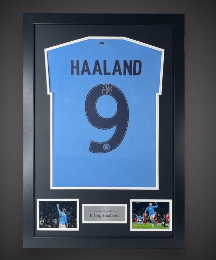 Haaland signed shirt. Save all the fees that mean we have to charge £695 online. Buy direct tomorrow for £400. terry@a1sportingspeakers.com or 07973387294 after 10 am