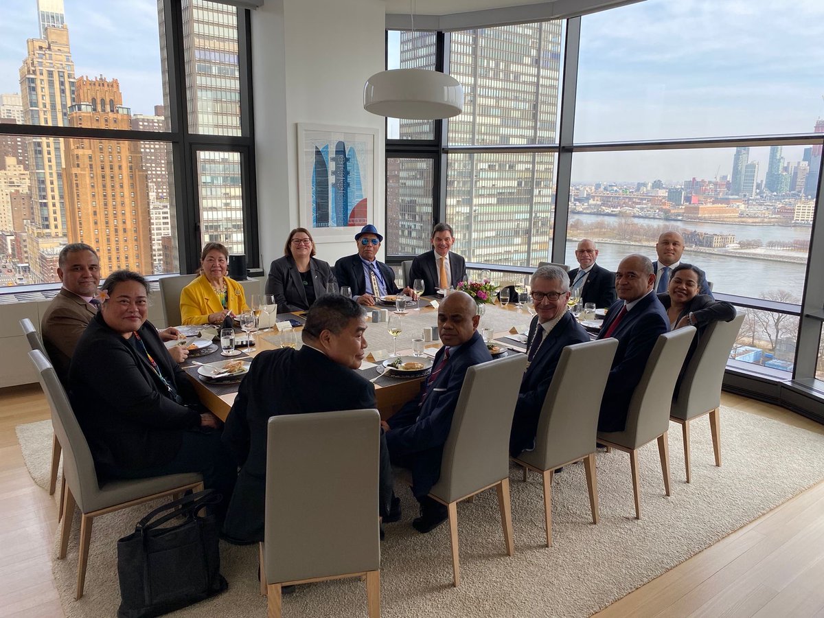 Delighted to join Pacific Island Forum  Ambassadors for lunch in New York today.  Much to discuss especially given  our shared priorities for the #Pacific and our collaboration on them with the US ⁦<a href="/NZUN/">NZ at the UN</a>⁩