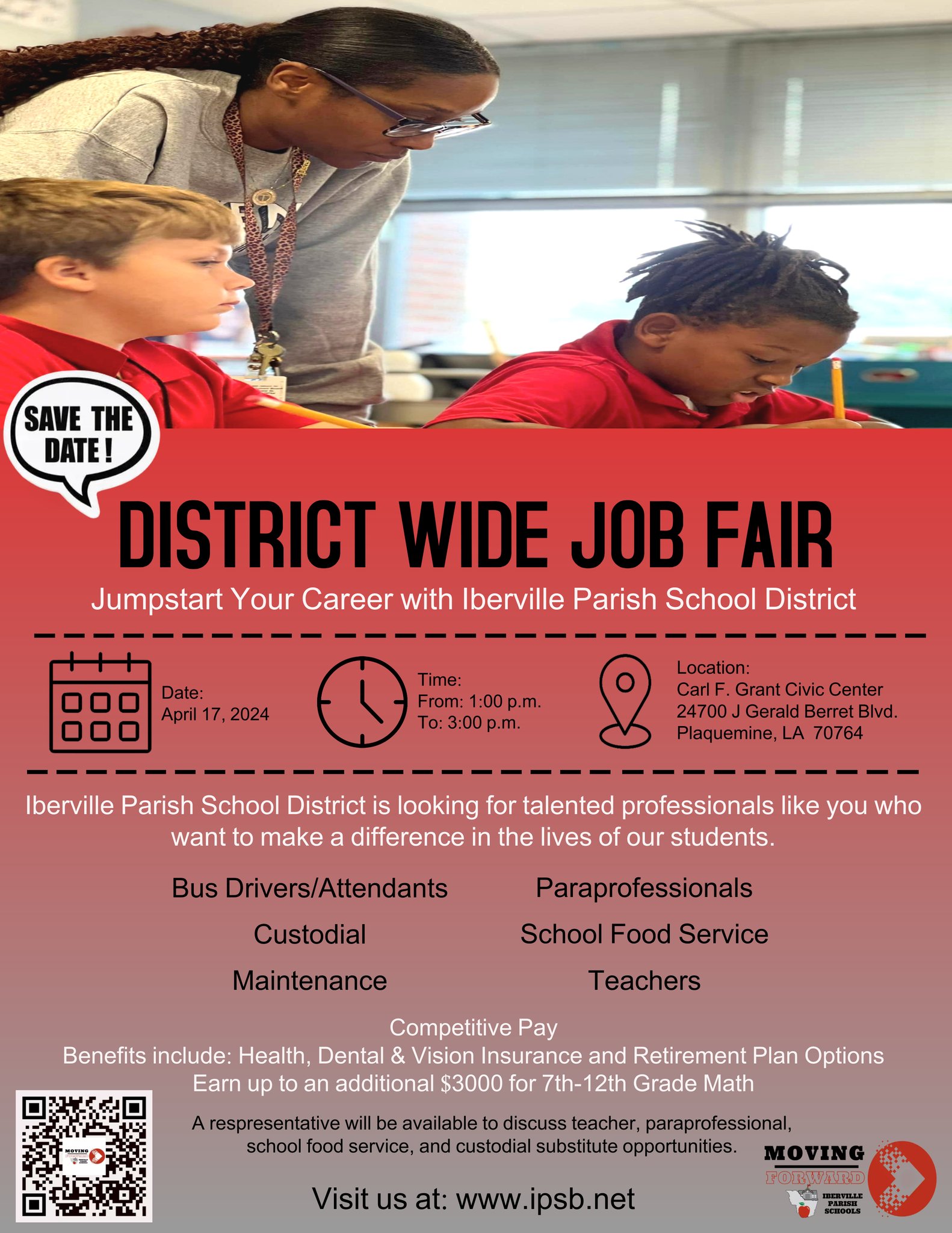 Iberville Schools on X: iberville-schools-on-x-mark-your-calendar-and-save-the-date-iberville-parish-school-district-job-fair-on-april-17-2024-from-1-3-p-m-at-the-carl-f-grant-civic-center-we