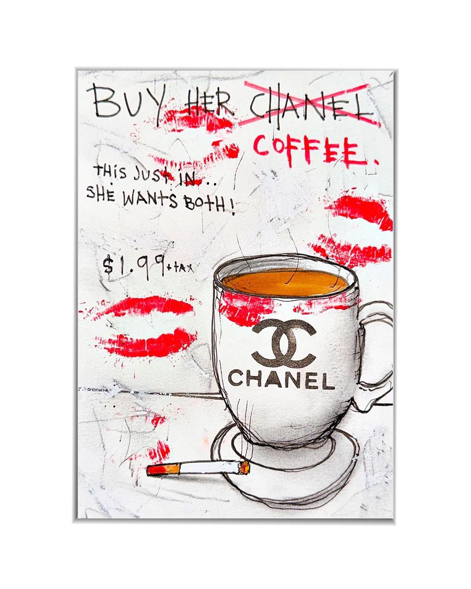 An original artwork from <a href="/Larrydiditt/">Larry Stewart</a> “COFFEE” series 7”x5” mixed media on water color paper.