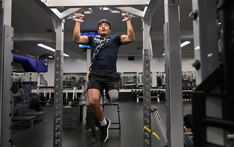 Yahir Chairez-Salazar was thrown from a car in 2023, resulting in a devastating leg amputation, but Matt Iorio, MD, and UCHealth specialists supported his return to the Colorado School of Mines and the wrestling mat. Read the story at uchealth.org/today/colorado… 📸: Cyrus McCrimmon