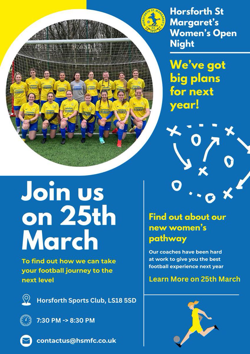 If you’ll be 16 or over in September and interested in playing women’s football in the near future, come along to our open meeting at the clubhouse on 25 March @ 7:30pm. We’re also welcoming new (experienced) players for next season.