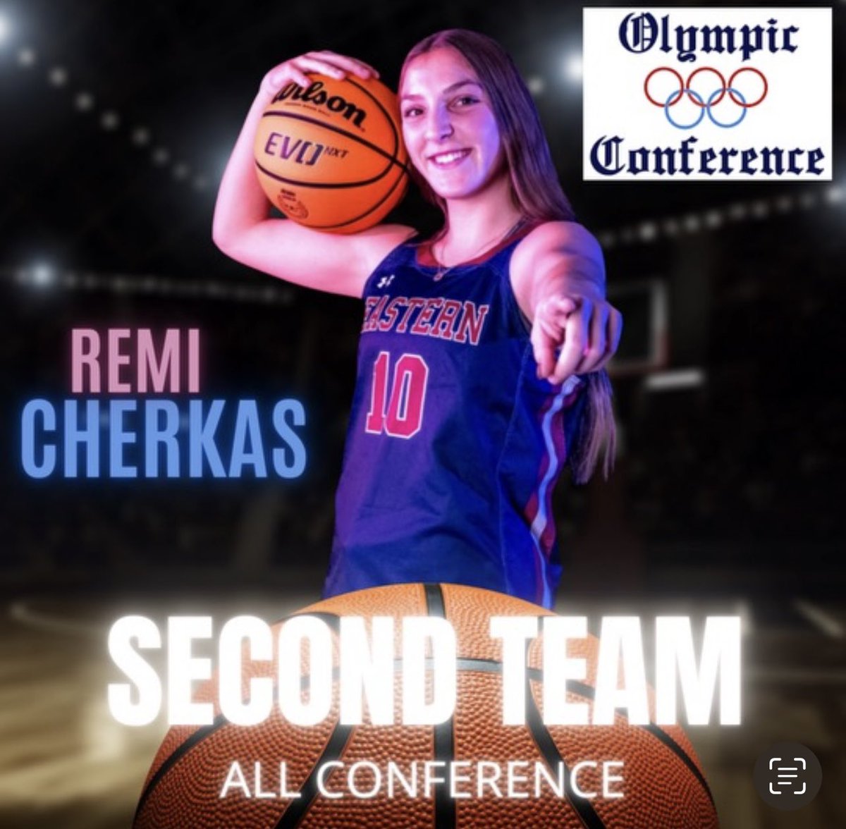 Congratulations to Remi Cherkas for being selected Second Team All Olympic American Conference! 🏀👏🏼
<a href="/easternviking/">Eastern Athletics & Activities</a>  <a href="/remicherkas/">remicherkas</a>
