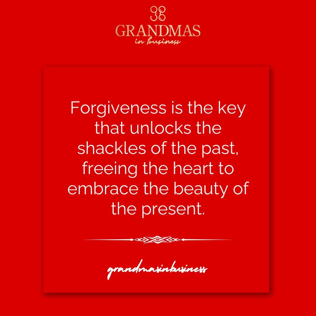 Forgiveness is the bridge that leads from the shadows of the past to the light of the present. Choose forgiveness, and watch as it transforms your heart, paving the way for peace and healing. 

#Forgiveness #SelfLove #HealingJourney #EmbraceThePresent #Grandmasinbusiness