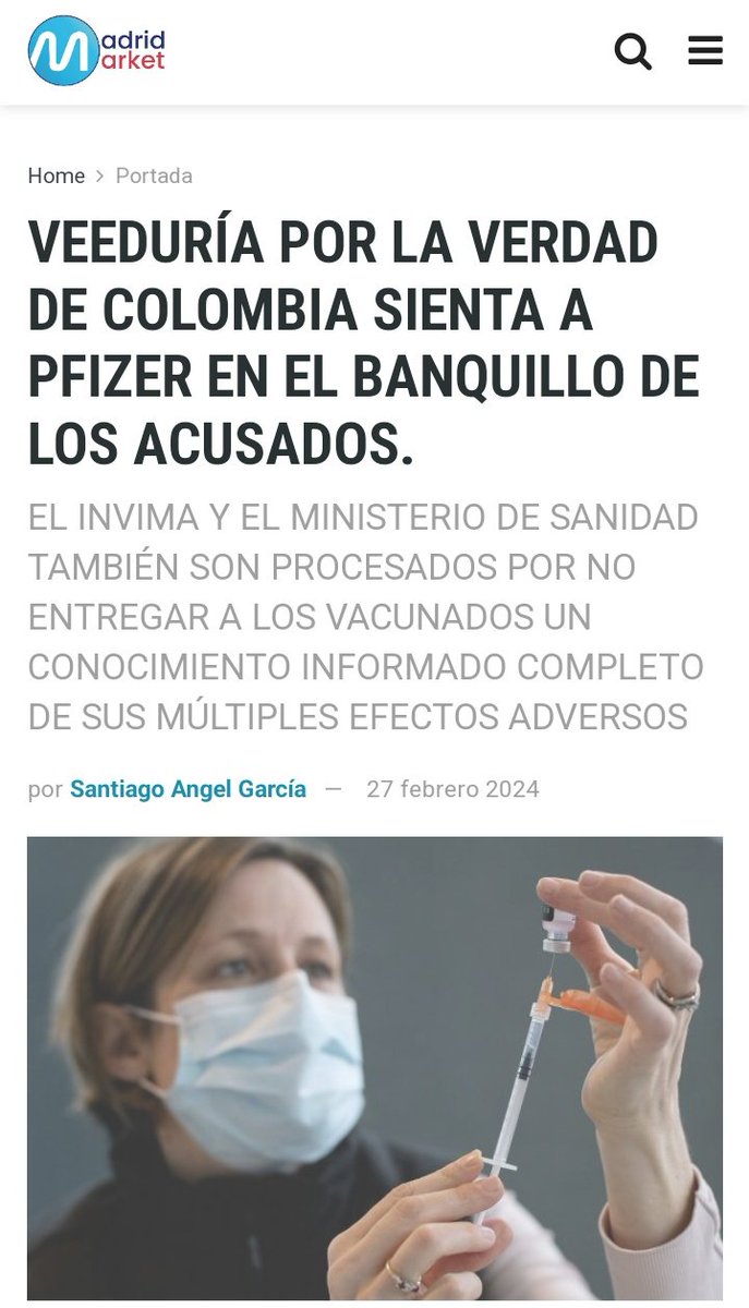 Felicitaciones a todos los que de una u otra forma han puesto la cara al viento y han sentado un precedente . . .
'NO A LA IMPUNIDAD' y han sacado a la luz las triquiñuelas oscuras entre las FARMAFIACÉURICAS, el gobierno de IVAn Duque y la OMS. 
@CISALIA 
#NoAlTratadoDePandemias