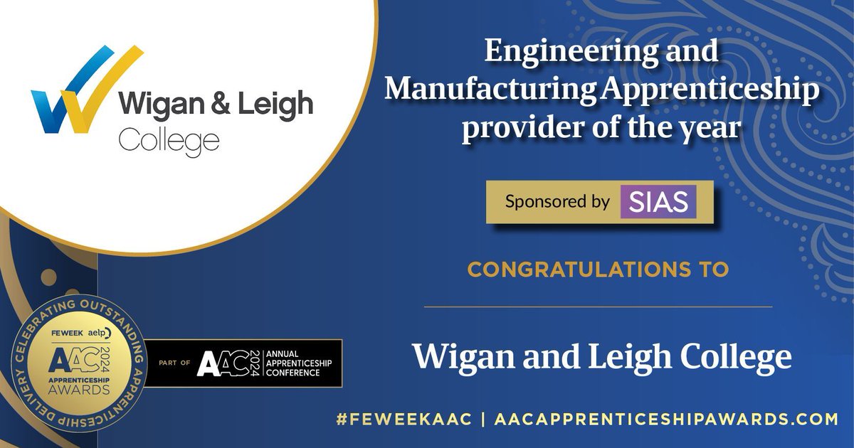📢 WINNER - 2024 @FEWeek & @AELPUK @AnnualAppConf Awards in association with @cityandguilds 📢 🎉 CONGRATULATIONS to @wiganleighcol for winning this year’s Engineering and Manufacturing Apprenticeship of the Year award sponsored by @cogent_skills at the 2024 AAC Awards! 🎉🥳