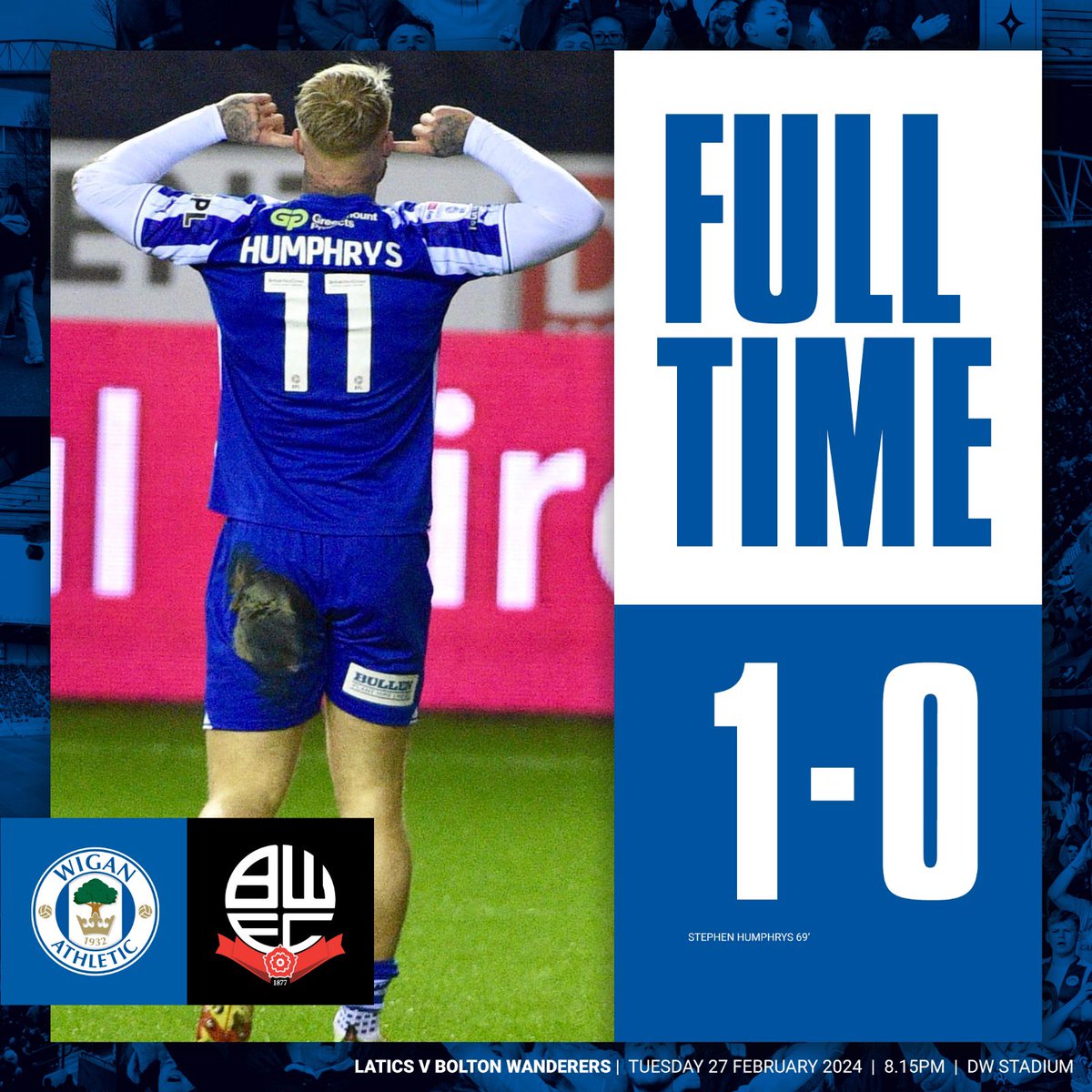 Derby Day delight at the DW! 😍

𝗨𝗽. 𝗧𝗵𝗲. 𝗧𝗶𝗰𝘀. 💙

#wafc 🔵⚪️