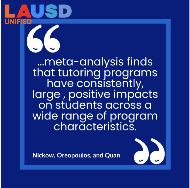 LAUSD_Achieve's tweet image. #tutoringworks
#acceleratelearning
#acceleratesuccess
#LAunified
#Explorethepossibilities