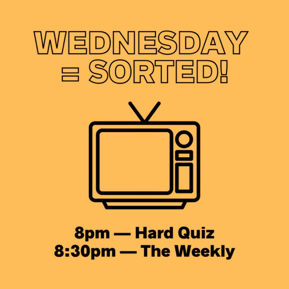 Tonight is sorted on @ABCTV - #TheWeekly at 8:30 right after #HardQuiz at 8!