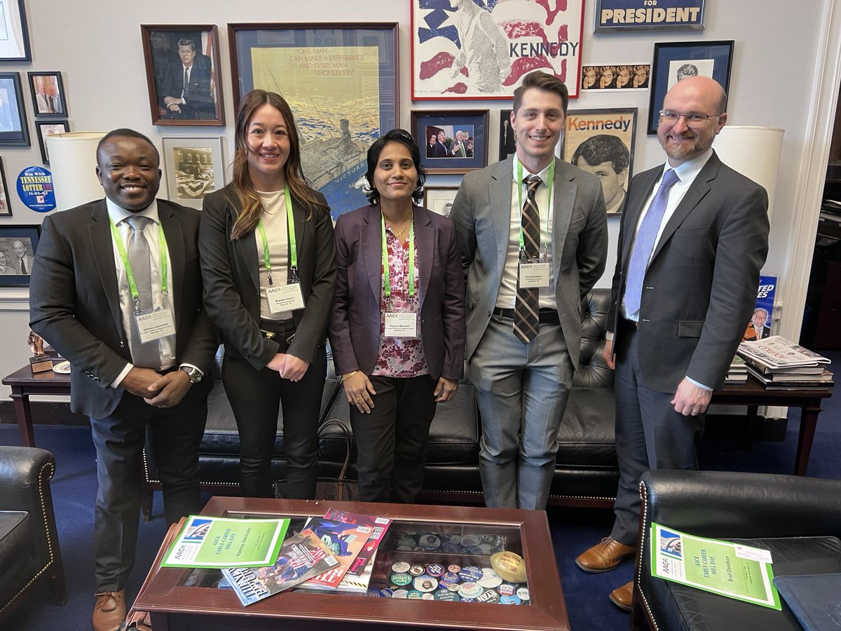 CancerBioBrad's tweet photo. Whirlwind day today on Capitol Hill with @aacr Early Career Hill Day advocating for increased funding for the @NIH and @theNCI with the Tennessee squad from @VUMC_Cancer and @StJudeResearch! #AACRontheHill #FundNIH https://t.co/yFoIdmObdE