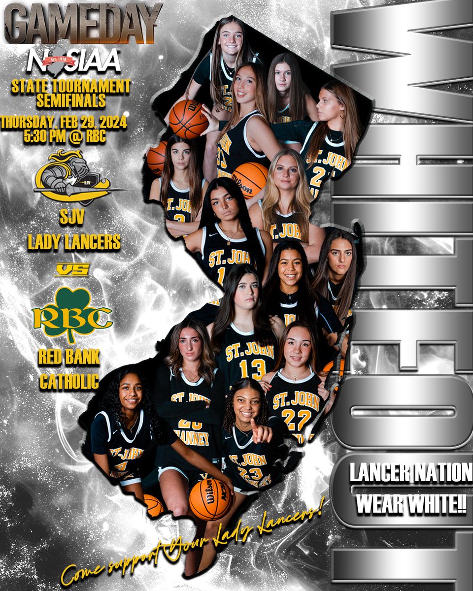 SJV Lady Lancers Basketball (@sjvladylancers) on Twitter photo CALLING LANCER NATION! Expecting WHITE OUT CONDITIONS Thursday, February 29, 2024 as your SJV Lady Lancers battle Red Bank Catholic at RBC. This will not be a game to miss! WEAR WHITE! <a href="/sjvcoach/">Dawn Karpell</a> <a href="/pero_zoe/">Zoe</a> <a href="/SJVHS/">Saint John Vianney High School</a> <a href="/SJVHS_Athletics/">Pat Smith</a> 🎨📸 <a href="/LauraBruen/">Laura Bruen</a> CALLING LANCER NATION! Expecting WHITE OUT CONDITIONS Thursday, February 29, 2024 as your SJV Lady Lancers battle Red Bank Catholic at RBC. This will not be a game to miss! WEAR WHITE! <a href="/sjvcoach/">Dawn Karpell</a> <a href="/pero_zoe/">Zoe</a> <a href="/SJVHS/">Saint John Vianney High School</a> <a href="/SJVHS_Athletics/">Pat Smith</a> 🎨📸 <a href="/LauraBruen/">Laura Bruen</a>