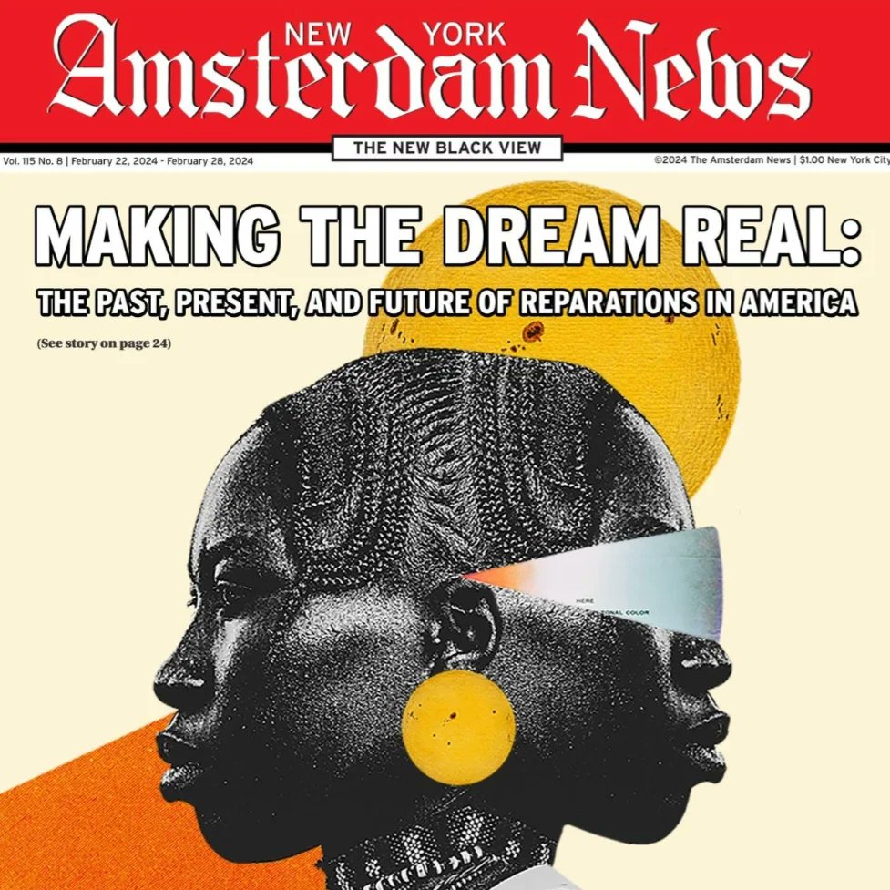 It’s the year 2050. Your grandchildren come crawling into your bed. They’ve woken you up from that dream you were having—that fuzzy remembrance you have of the time before #reparations had been achieved. Read our 3 part series: amsterdamnews.com/reparations @Media2070