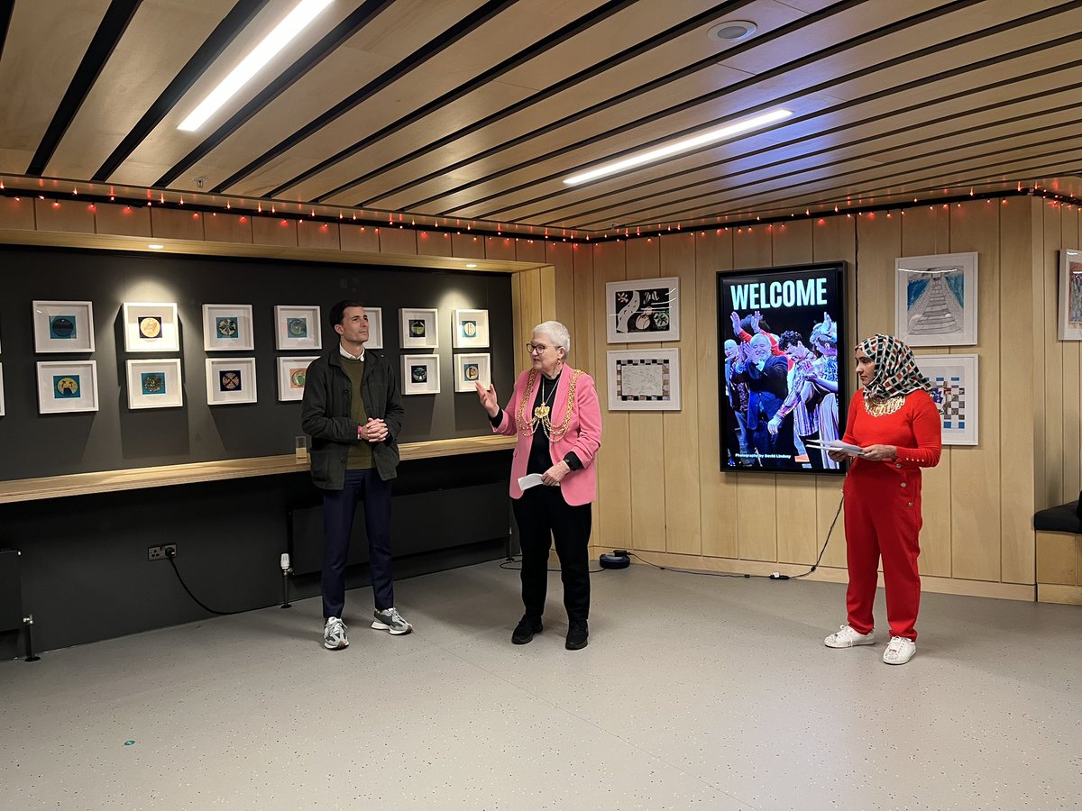 Uplifting, moving evening at @LeedsPlayhouse celebrating Mapping Our Better Life - artworks by asylum-seeking young people and artist Thahmina Begum, inspired by @britishlibrary maps collection. Another great collaboration with Leeds Children and Families Social Work Services.