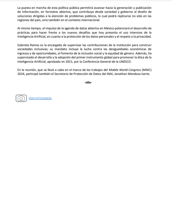 📃 #INAIalMomento

Sostienen INAI y UNESCO reunión bilateral; acuerdan suscribir un Convenio de Colaboración.

🔗 ow.ly/OmgS50QIxsA