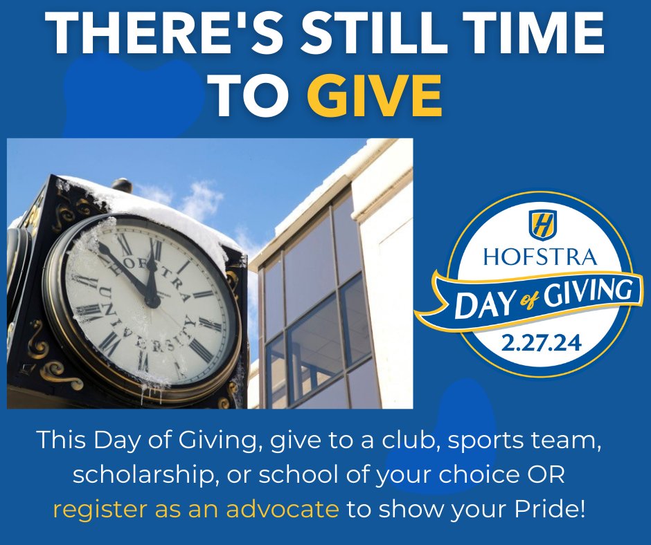 The work day might be over, but Day of Giving is not! By making a gift you're not just helping our students, you're helping our future leaders. Our students are counting on you to help them achieve their dreams. #HofDayofGiving bit.ly/hof24dayofgivi…