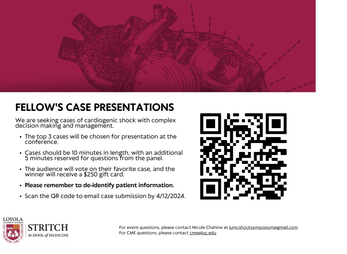 Loyola Cardiology Fellows (@lucardsfellows) on Twitter photo We are excited to host our first Cardiogenic Shock Symposium on 4/27/24. Despite many advances in cardiology, mortality from cardiogenic shock remains high. This is a 1 day CME event. We are honored to host <a href="/Babar_Basir/">Babar Basir</a> as our keynote speaker! Register at bit.ly/49yN4Jc We are excited to host our first Cardiogenic Shock Symposium on 4/27/24. Despite many advances in cardiology, mortality from cardiogenic shock remains high. This is a 1 day CME event. We are honored to host <a href="/Babar_Basir/">Babar Basir</a> as our keynote speaker! Register at bit.ly/49yN4Jc