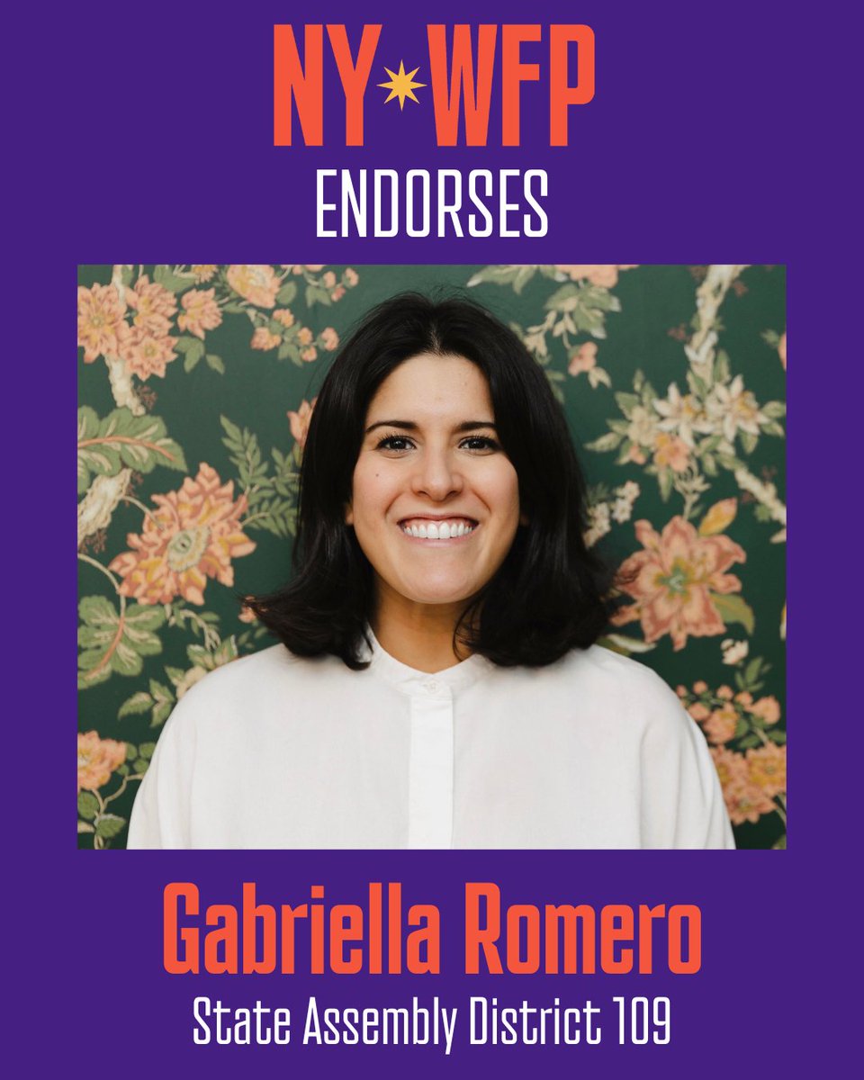 We’re thrilled to endorse Gabriella Romero for NYS Assembly. As a Councilmember, Gabriella has worked tirelessly to make Albany more affordable, strengthen the city's mental health response, and improve families' quality of life.