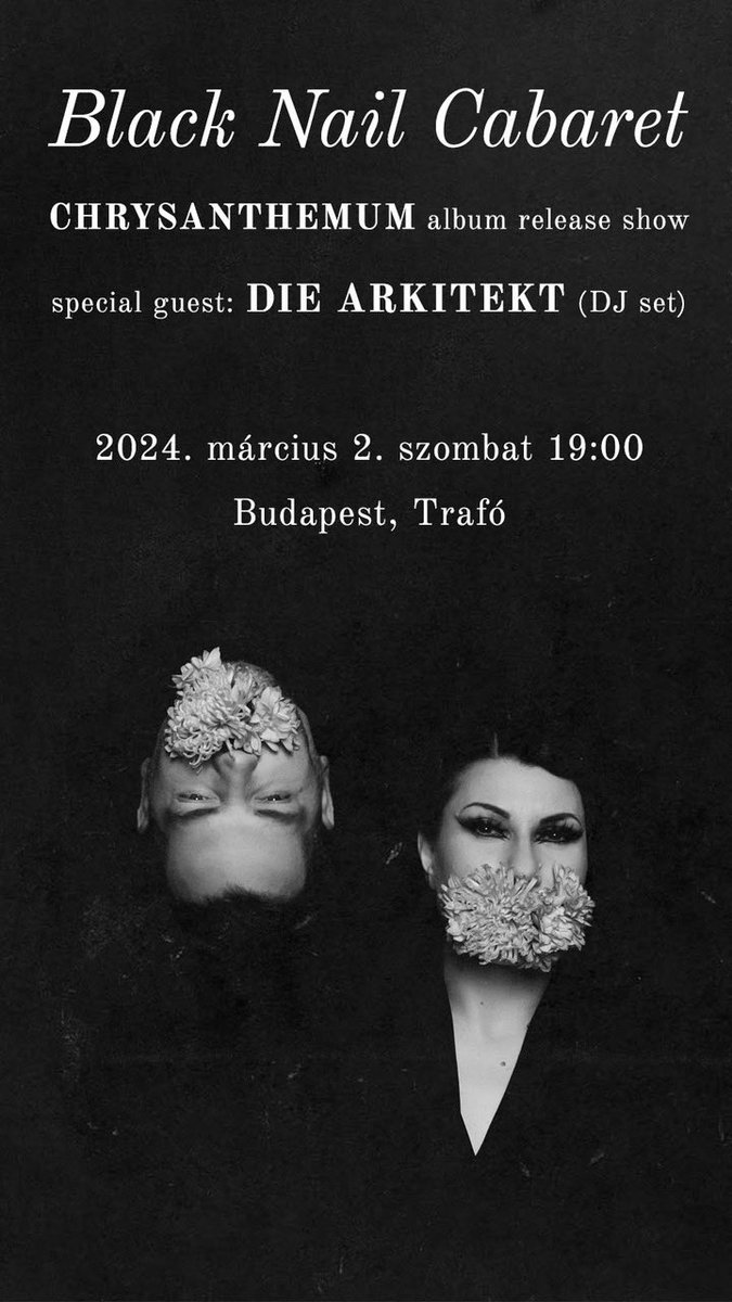 Black Nail Cabaret (@black_nails) on Twitter photo Találkozunk a <a href="/trafohouse/">Trafó House</a> -ban #Budapest ! Most szombaton lemezbemutató, vendégünk Athénból a <a href="/diearkitekt/">Die Arkitekt</a> 🖤 Találkozunk a <a href="/trafohouse/">Trafó House</a> -ban #Budapest ! Most szombaton lemezbemutató, vendégünk Athénból a <a href="/diearkitekt/">Die Arkitekt</a> 🖤