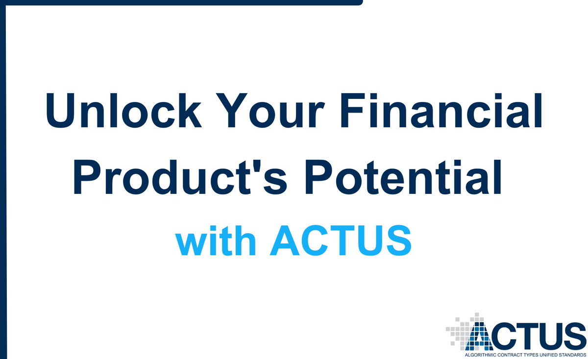 Whether you're looking to design, implement, or refine your financial products, ACTUS provides the tools and framework necessary for success. ✅ Once defined in ACTUS, your needs in transaction processing and financial analytics are met. Combined with #DLT, you have a real-time…