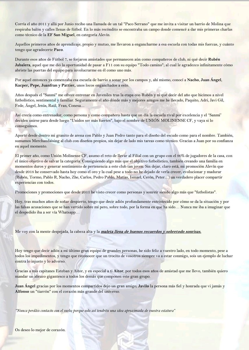 Antonioed_'s tweet image. Carta de despedida a todos y cada uno de los que han hecho que este deporte merezca la pena.

🍀🙌