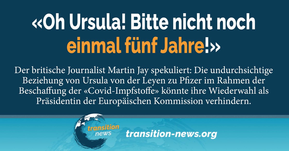 U. von der #Leyen strebt eine zweite Amtszeit als Präsidentin der #Europäischen #Kommission an und hat dabei die pol. Unterstützung des mächtigsten paneurop. konserv. Blocks im Europ. #Parlament.

transition-news.org/oh-ursula-nich…

#transitionnews #ursulavonderleiyen #eu #eupräsidentin