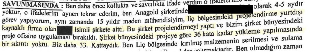 Erzincan İliç’te Anagold’un işlettiği altın madeninde yaşanan felaketle ilgili ifade tutanaklarına ulaştık⬇️

❌Çatlaklar olay günü sabah tespit edildi. Buna rağmen 12.00-12.15 arasında patlatma yapıldı!

❌Yığın liç sahasında 8 metre olması gereken basamak yükseklikleri aşıldı!