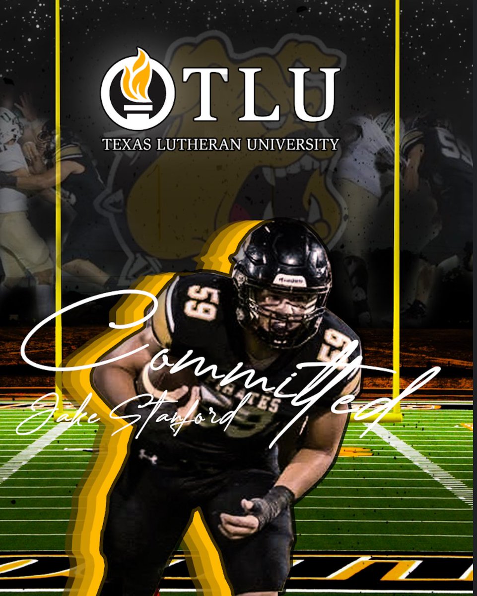 jakestanford590's tweet photo. I am blessed to announce my commitment to continue my academic and athletic career at @TLU_Football. Thank you to God, my family, coaches, teammates and friends for allowing me to be in this position. Go bulldogs ! 🐶 

@CoachBeauGrech @coachjacobs2 @CrawfordPirates https://t.co/TxfP9FO3rB