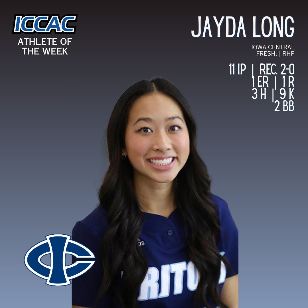 Congratulations to 𝑱𝒂𝒚𝒅𝒂 𝑳𝒐𝒏𝒈 on being awarded her 2nd ICCAC ATHLETE OF THE WEEK! So proud of you Jayda! #TritonPride #tritonexcellence