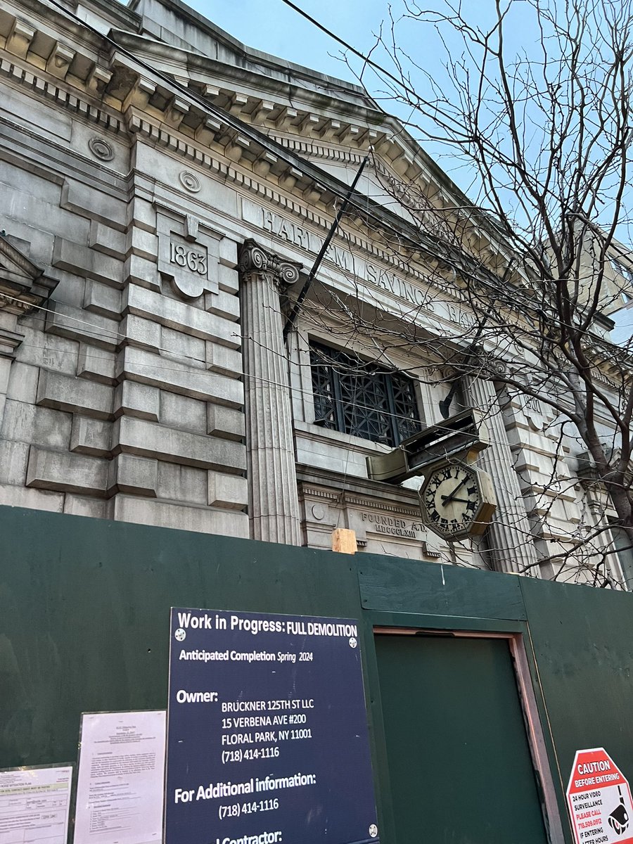 mspringut's tweet image. FULL DEMOLITION. What a gut punch. My favorite building getting off the train at 125th.