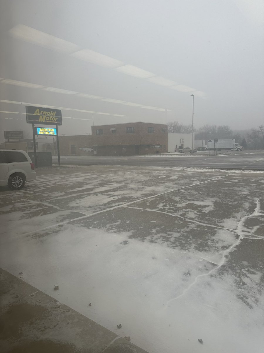 What a difference a day makes 68° and sun yesterday, Snow and below 0° windchill today!