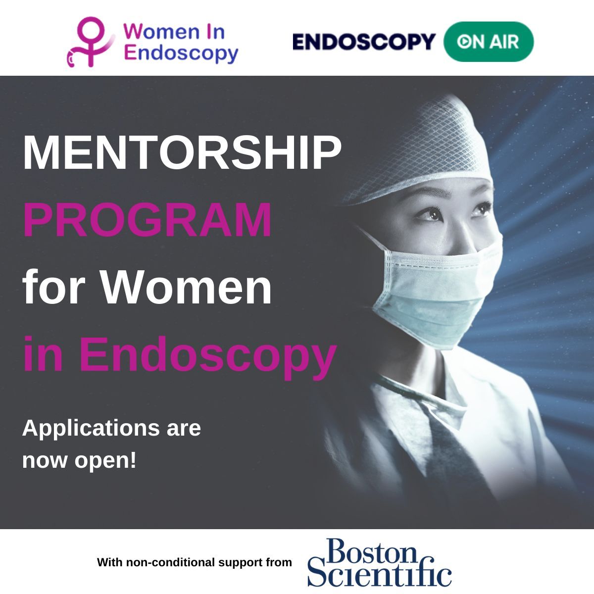 We are excited to share that WIE and Endoscopy on Air have partnered with Boston Scientific to unveil a first-of-its-kind mentorship program! Learn more about the program + submit your application today: buff.ly/49LjX4S #womeninendo #endoscopy @EndoscopyOA @bostonsci
