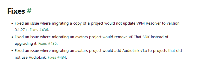 【#VRChatCreatorCompanion更新】
 #VRChat Creator Companionがv2.2.5へ更新されました。

[修正]
*VPM Resolverのバージョンが正常にマイグレート時、更新されない不具合を修正

*アバタープロジェクトをマイグレートした際、VRCSDKを更新するのでなく削除する不具合を修正