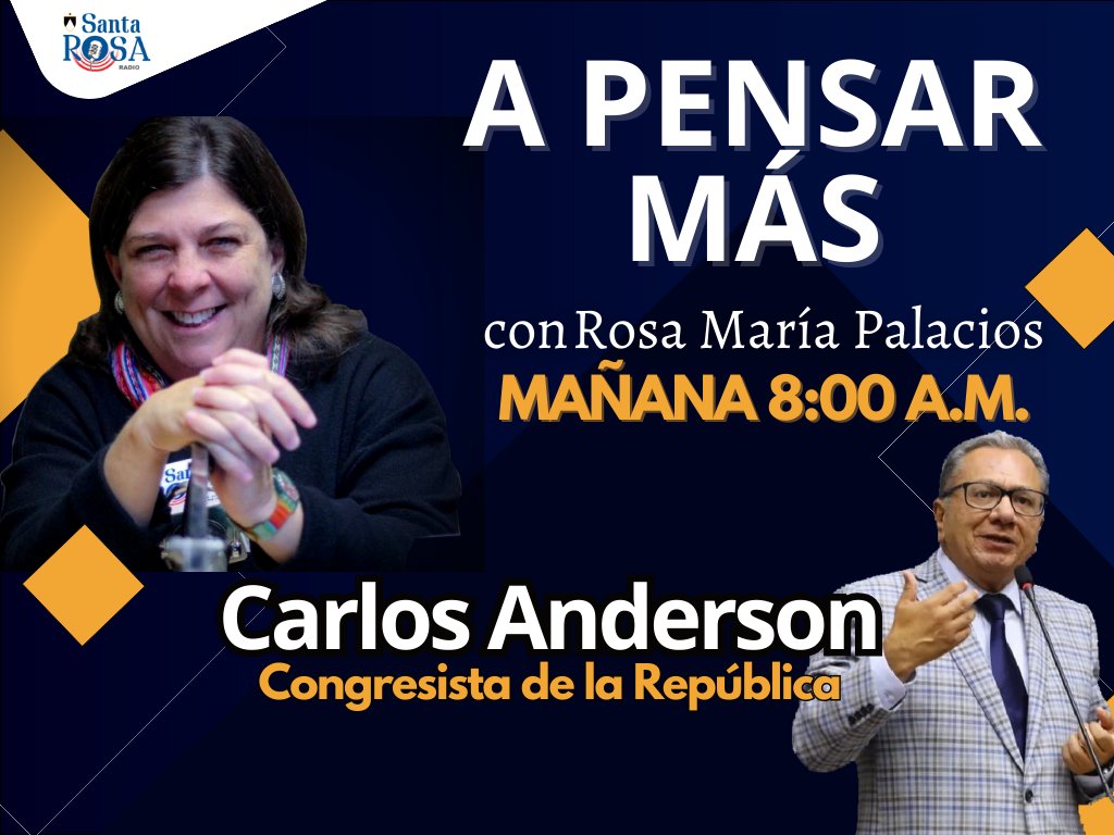 Mañana 28 de febrero a las 8:00 a.m. en #APensarMás con @rmapalacios, estará el congresista de la República @CarlosAnderso1, quien se referirá a la actual coyuntura política y más. A través de @radio_santarosa.