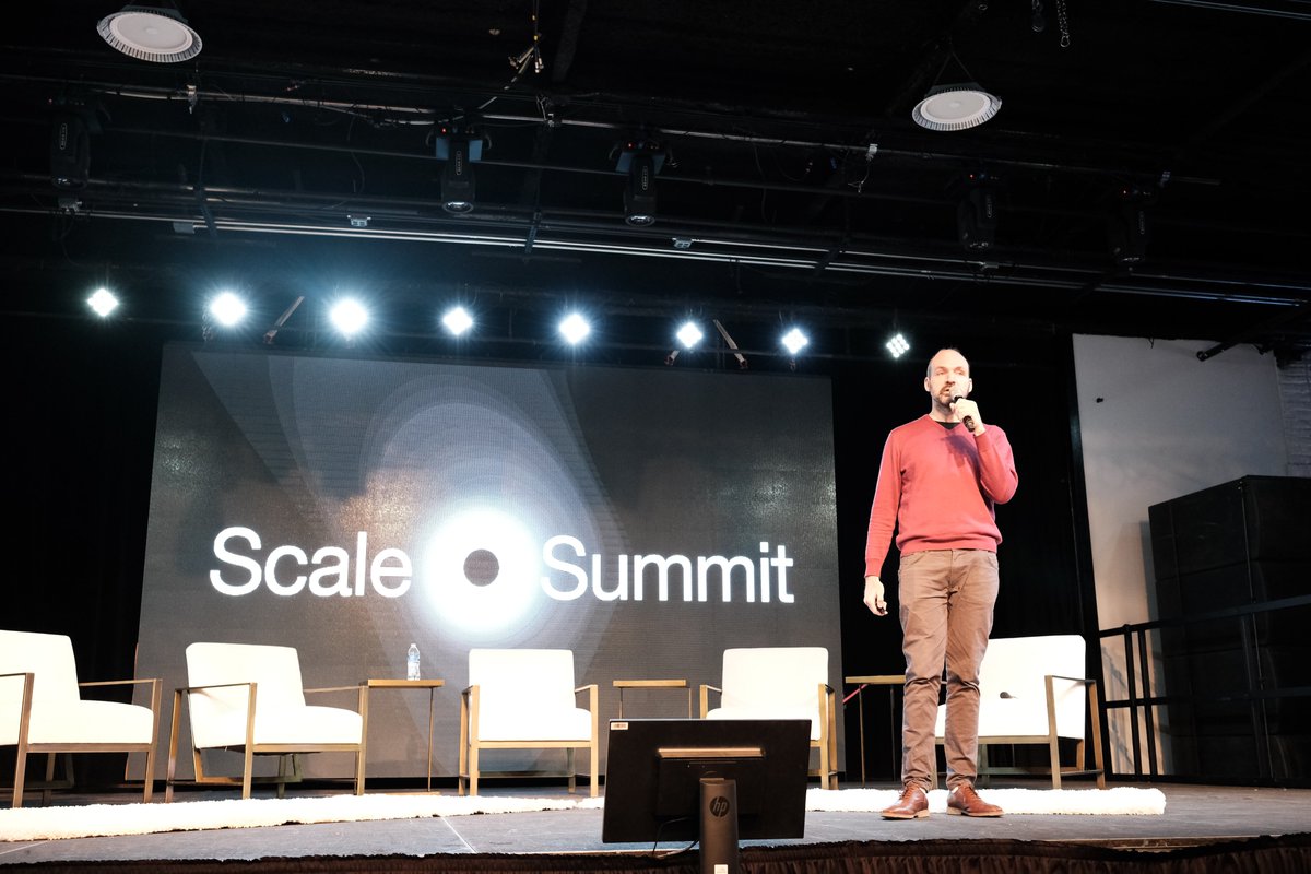 pablodeymo's tweet photo. Talking in the opening keynote of #scalesummit in Denver with @class_lambda and @nil_foundation https://t.co/4dQ6lem3Cb