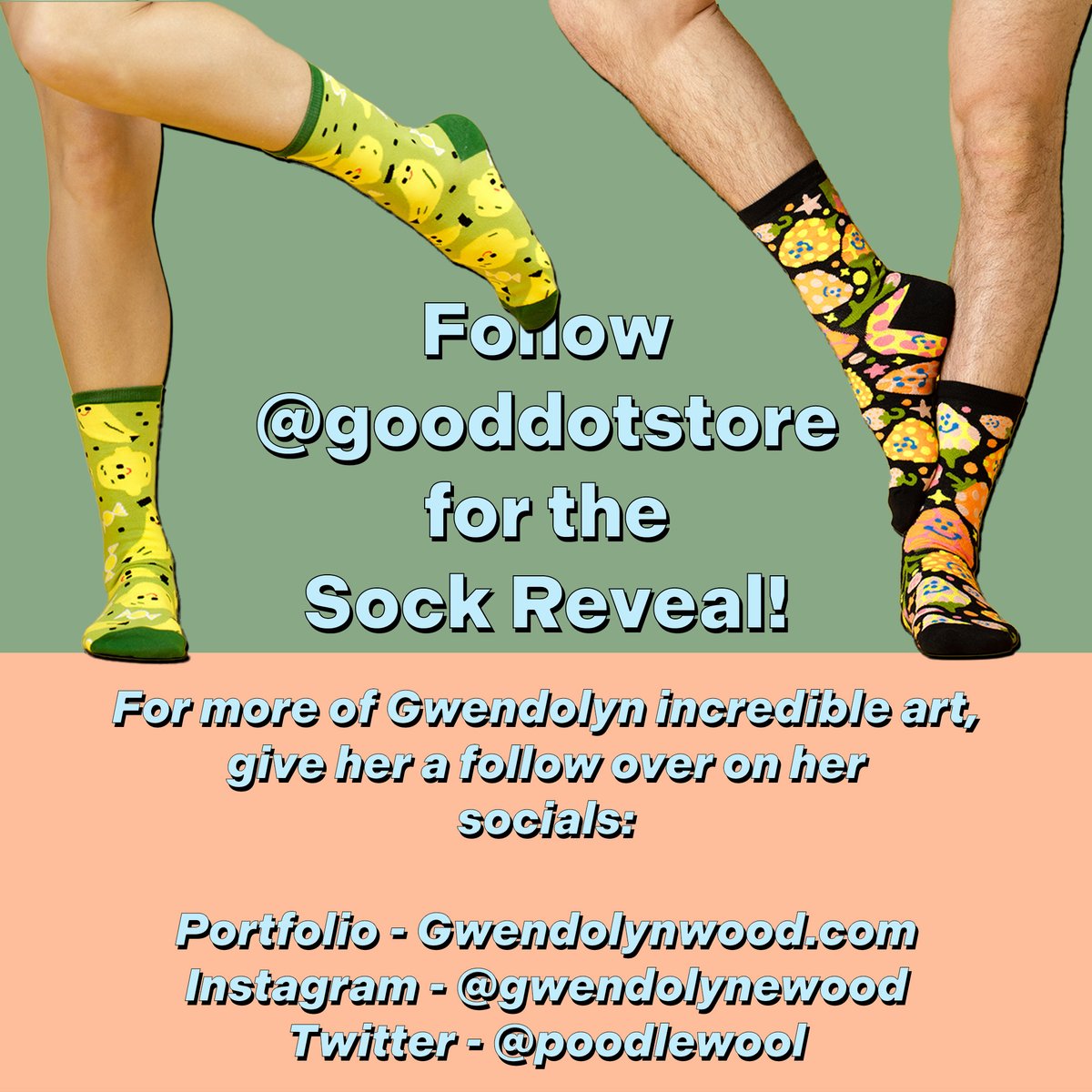 thegood_store's tweet image. Everyone give a warm round of applause to @poodlewool, our February #awesomesocks artist! Some of you have already received her sock for this month, so you know how cool the design is.